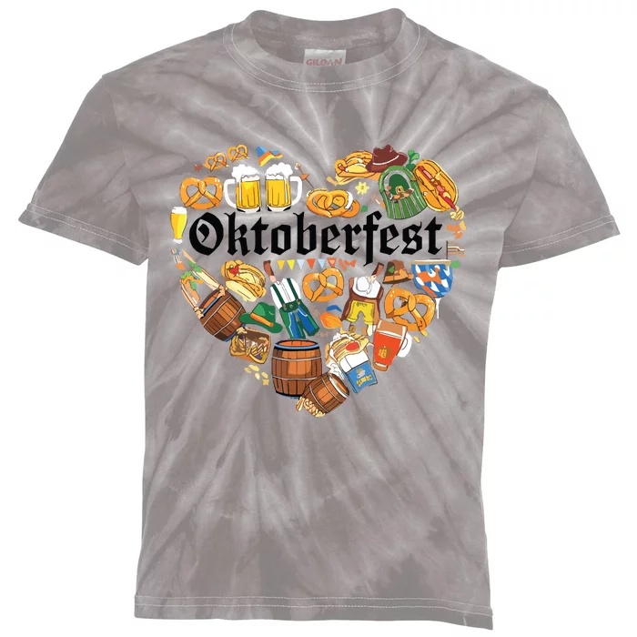 Funny Oktoberfest German Bavarian Women Beer Fest Kids Tie-Dye T-Shirt