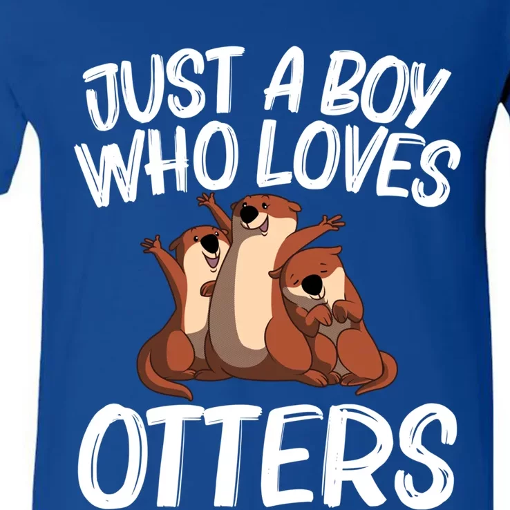 Funny Otter Gift For Boys Sea Otter Animal Pet Costume Gift V-Neck T-Shirt