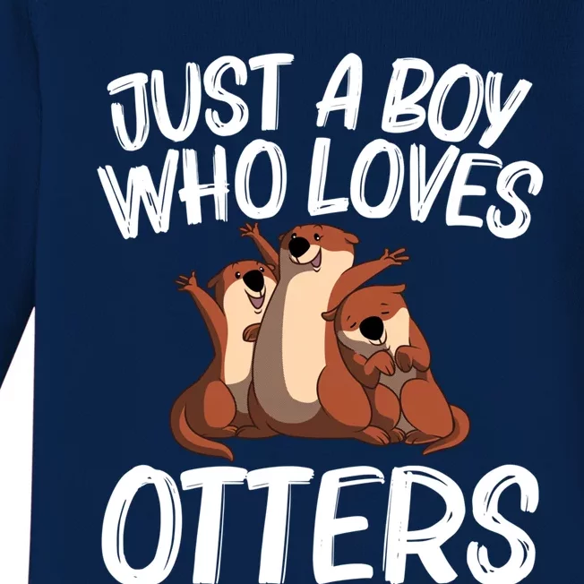 Funny Otter Gift For Boys Sea Otter Animal Pet Costume Gift Baby Long Sleeve Bodysuit