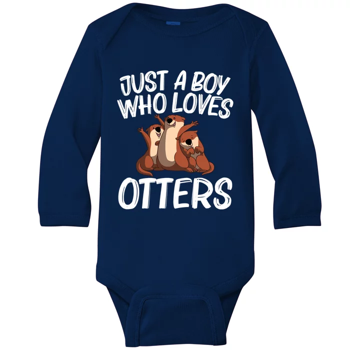 Funny Otter Gift For Boys Sea Otter Animal Pet Costume Gift Baby Long Sleeve Bodysuit