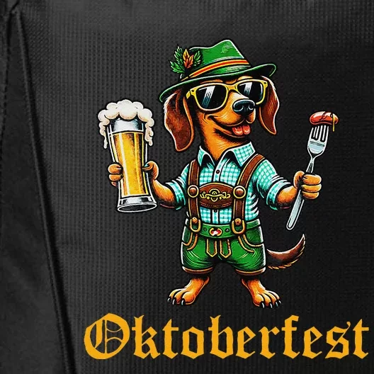 Funny Oktoberfest German Dachshund Weiner Dog Beer Lover Gift City Backpack