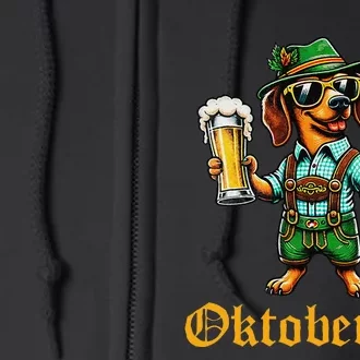 Funny Oktoberfest German Dachshund Weiner Dog Beer Lover Gift Full Zip Hoodie