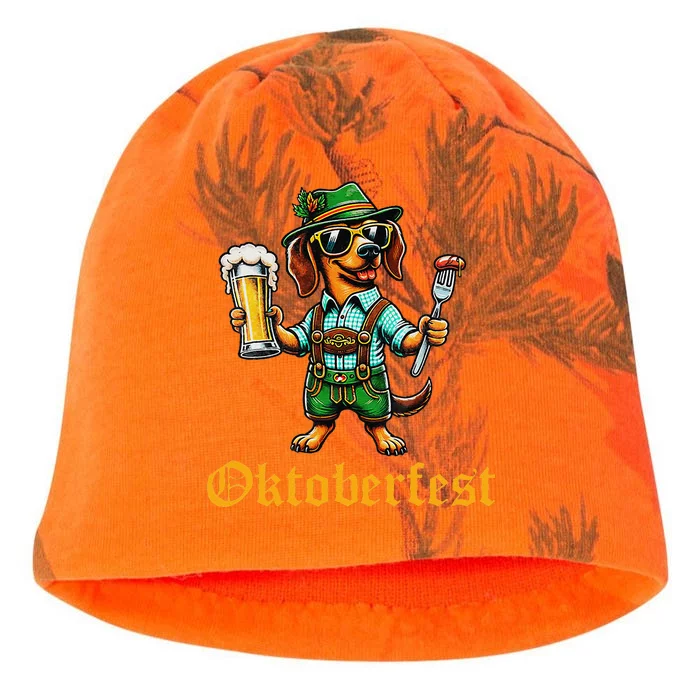 Funny Oktoberfest German Dachshund Weiner Dog Beer Lover Gift Kati - Camo Knit Beanie