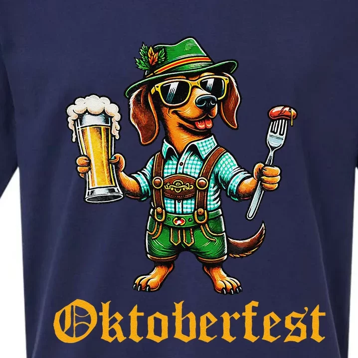 Funny Oktoberfest German Dachshund Weiner Dog Beer Lover Gift Sueded Cloud Jersey T-Shirt