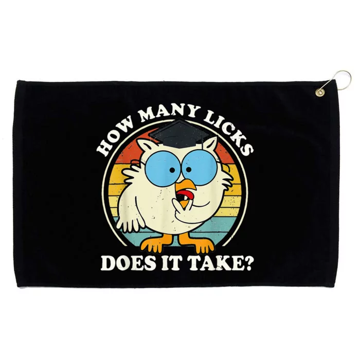 Funny Owl How Many Licks Does It Take Grommeted Golf Towel