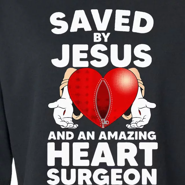 Funny Open Heart Surgery Design For Men Women Heart Patients Cropped Pullover Crew