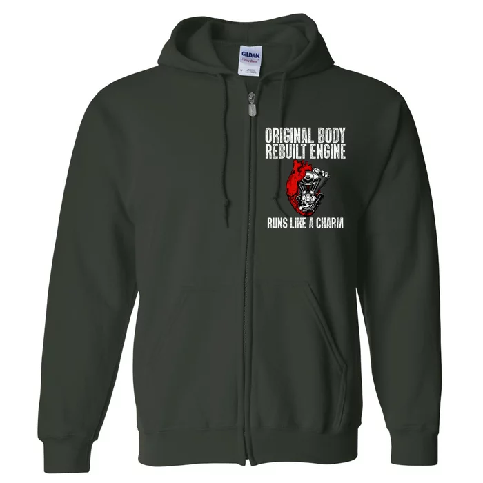 Funny Open Heart Surgery Recovery Survivor Gift Full Zip Hoodie