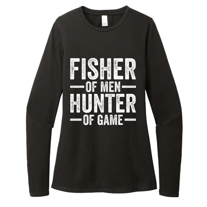 Fisher Of Hunter Of Game Funny Hunting Fishing Gift Womens CVC Long Sleeve Shirt