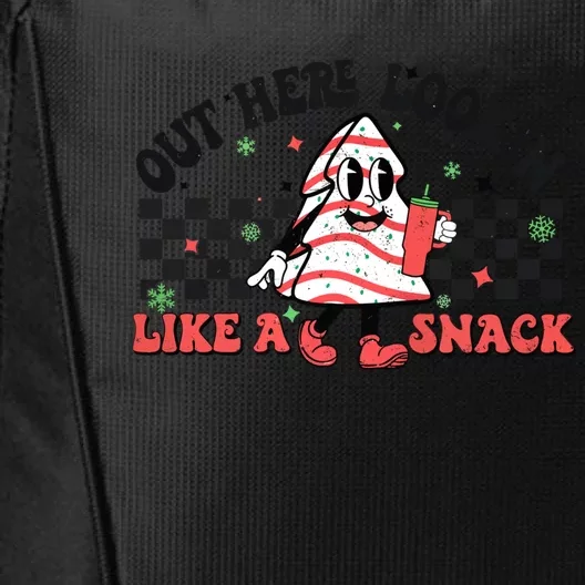 Funny Out Here Lookin Like A Snack Christmas Tree Cake Retro Meaningful Gift City Backpack