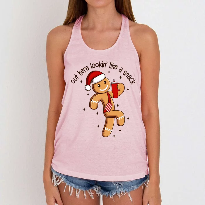 Funny Out Here Lookin Like A Snack Xmas Gift Women's Knotted Racerback Tank