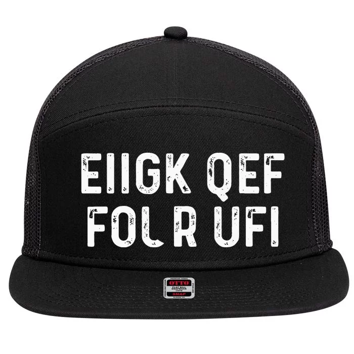 Fuck Off Hidden Message Funny 7 Panel Mesh Trucker Snapback Hat