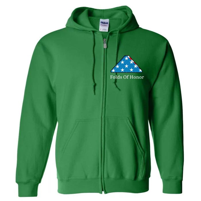 Folds Of Honor Fallen Military First Responders Patriotic Full Zip Hoodie