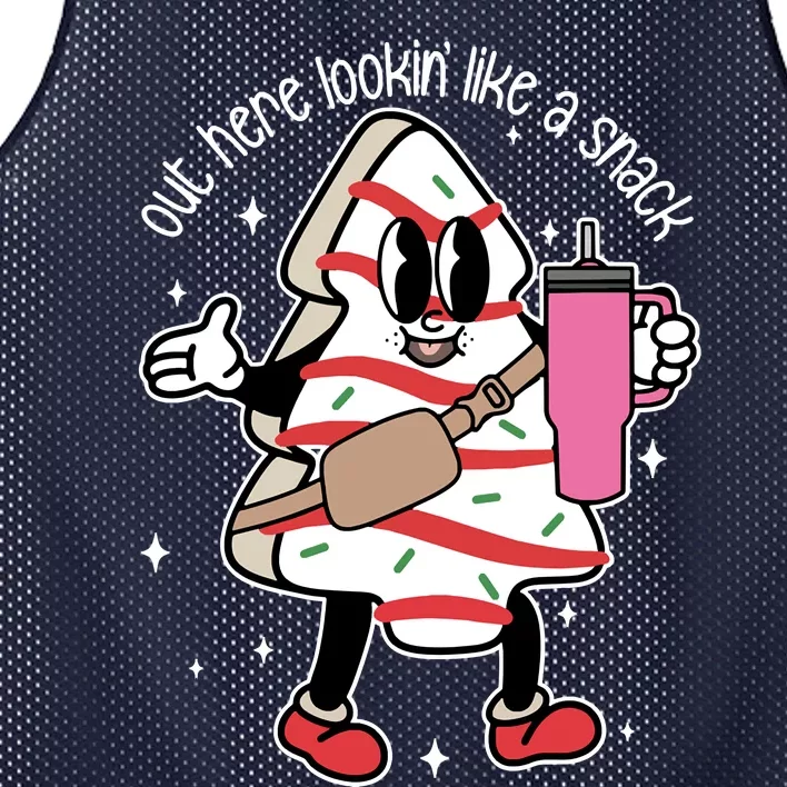 Funny Out Here Lookin Like A Snack Tumbler Boojee Christmas Mesh Reversible Basketball Jersey Tank