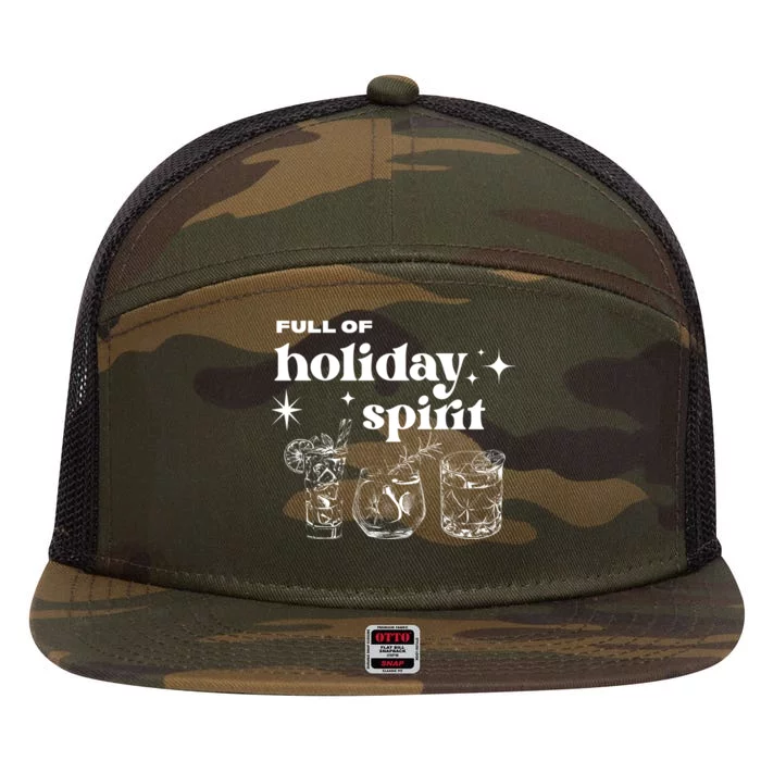 Full Of Holiday Spirit 7 Panel Mesh Trucker Snapback Hat