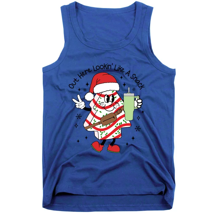 Funny Out Here Lookin Like A Snack Christmas Tree Cake Xmas Gift Tank Top