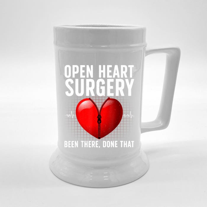 Funny Open Heart Surgery Art For Men Women CHD Surgery Lover Front & Back Beer Stein