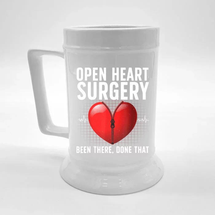 Funny Open Heart Surgery Art For Men Women CHD Surgery Lover Front & Back Beer Stein