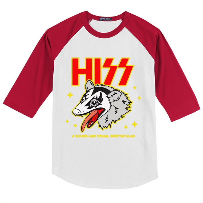 Funny Opossum Hiss A Sound And Visual Spectacular Gift Kids Colorblock Raglan Jersey