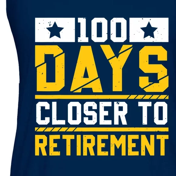 Funny One Hundred Days Closer to Retirement Cute Celebration Ladies Essential Flowy Tank