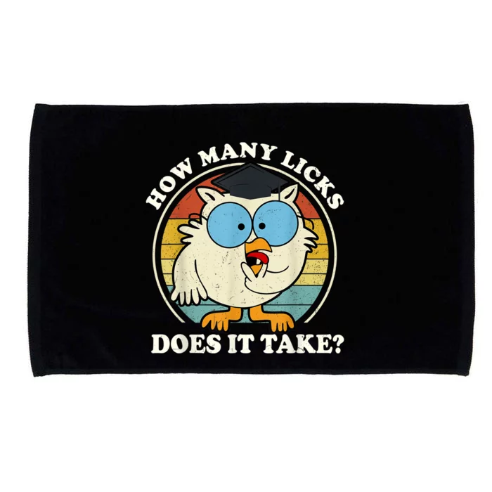 Funny Owl How Many Licks Does It Take Retro Vintage Microfiber Hand Towel