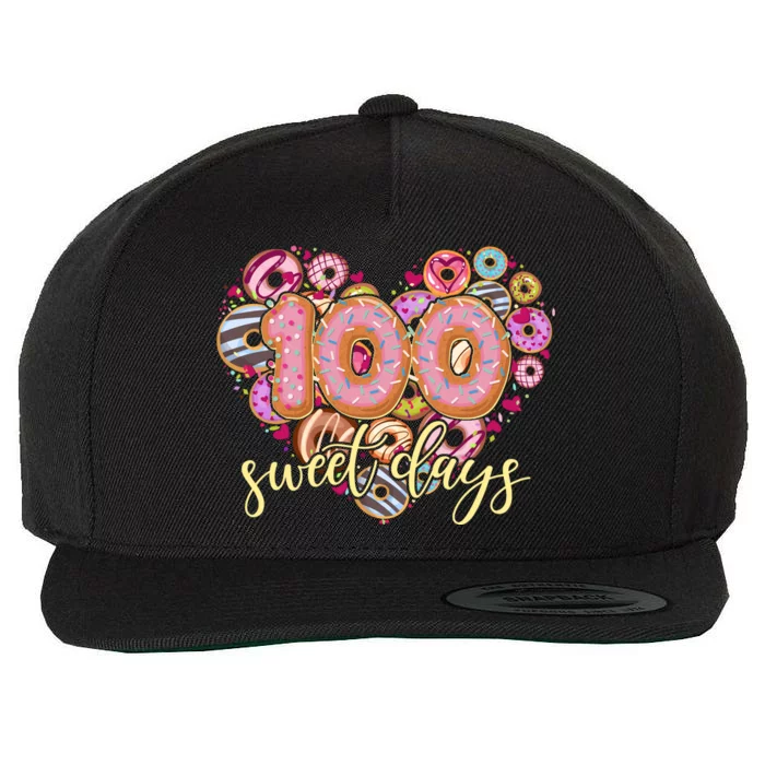 Funny One Hundred 100 Sweet Days Of School Donuts Wool Snapback Cap