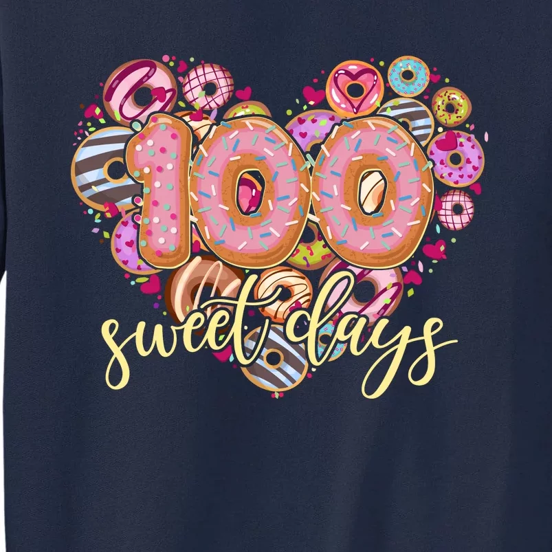 Funny One Hundred 100 Sweet Days Of School Donuts Tall Sweatshirt