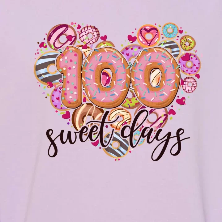 Funny One Hundred 100 Sweet Days Of School Donuts Garment-Dyed Sweatshirt