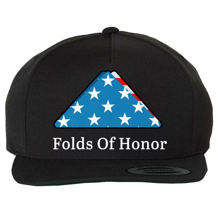 Folds Of Honor Fallen Military First Responders Patriotic Gift Wool Snapback Cap