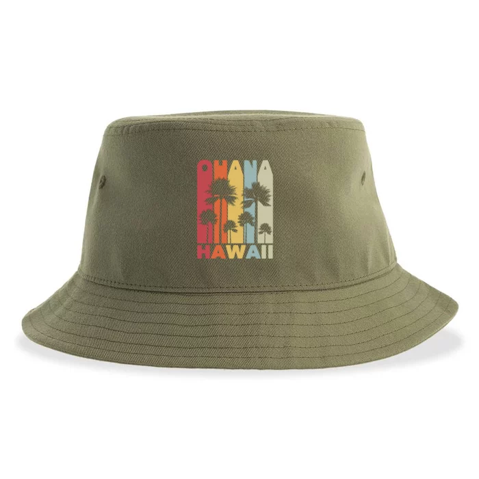 Family Ohana Hawaiian Retro Hawaii Tropical Summer Vacation Gift Sustainable Bucket Hat