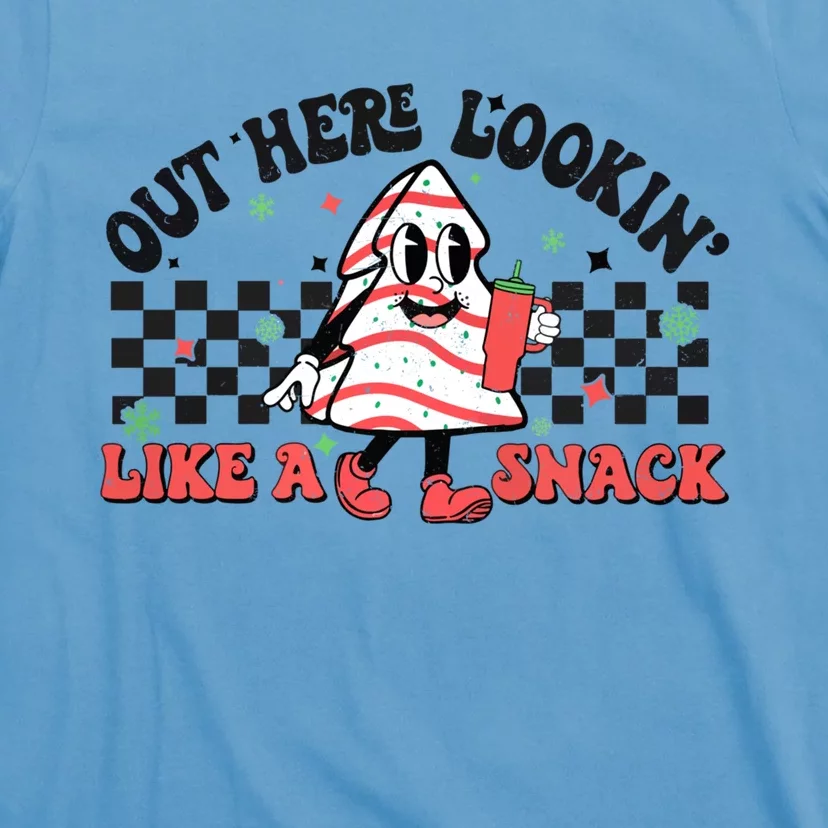 Funny Out Here Lookin Like A Snack Christmas Tree Cake Retro Cute Gift T-Shirt