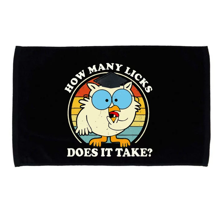 Funny Owl How Many Licks Does It Take Retro Vintage Microfiber Hand Towel