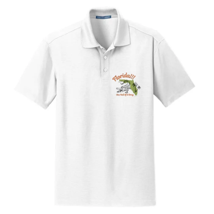 Florida One Hell Of A Drug Funny Summer Beach Dry Zone Grid Performance Polo