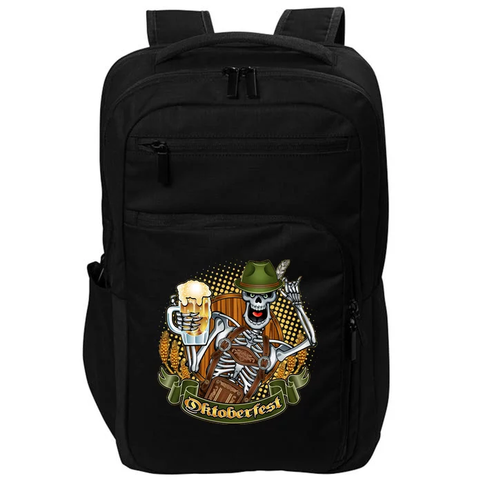 Funny Oktoberfest Halloween Skeleton Impact Tech Backpack