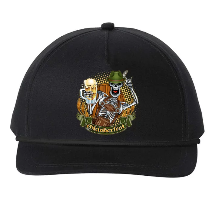 Funny Oktoberfest Halloween Skeleton Snapback Five-Panel Rope Hat