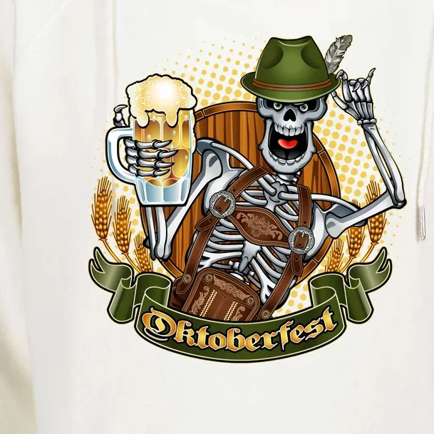 Funny Oktoberfest Halloween Skeleton Womens Funnel Neck Pullover Hood