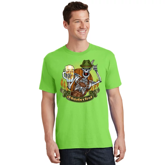 Funny Oktoberfest Halloween Skeleton T-Shirt