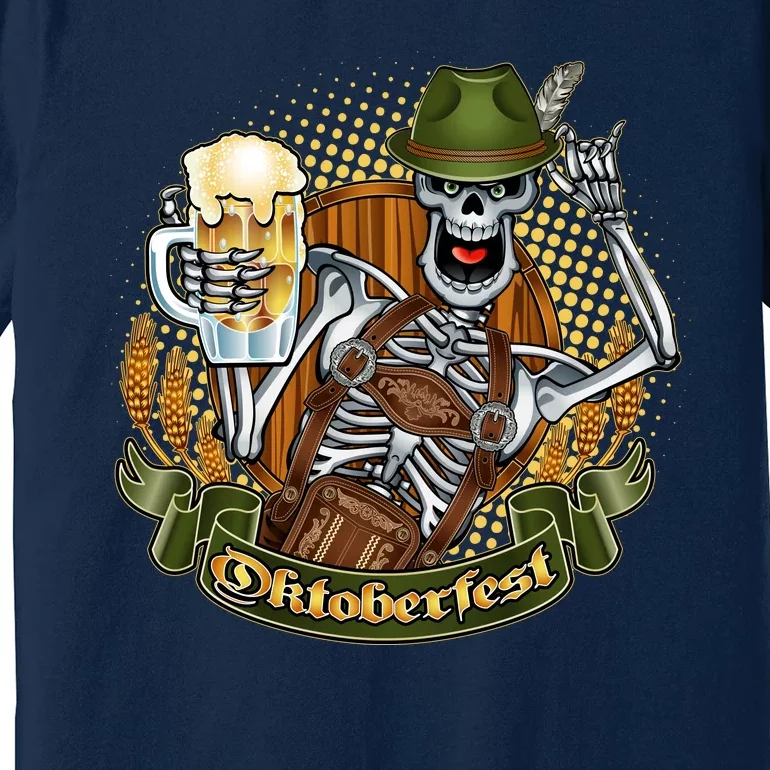 Funny Oktoberfest Halloween Skeleton Premium T-Shirt