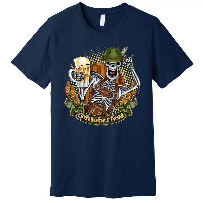 Funny Oktoberfest Halloween Skeleton Premium T-Shirt