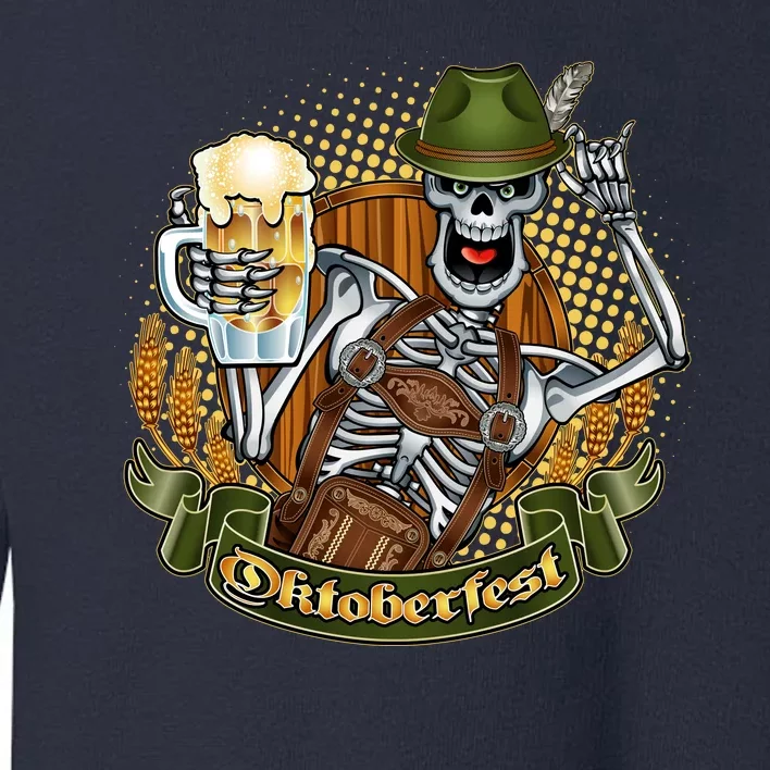 Funny Oktoberfest Halloween Skeleton Toddler Sweatshirt