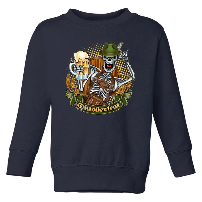 Funny Oktoberfest Halloween Skeleton Toddler Sweatshirt