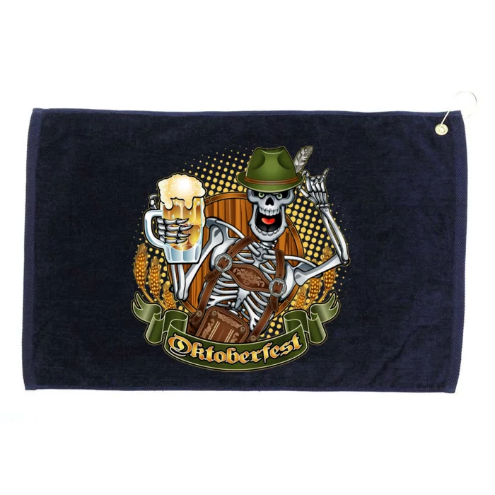 Funny Oktoberfest Halloween Skeleton Grommeted Golf Towel