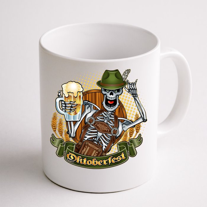 Funny Oktoberfest Halloween Skeleton Front & Back Coffee Mug