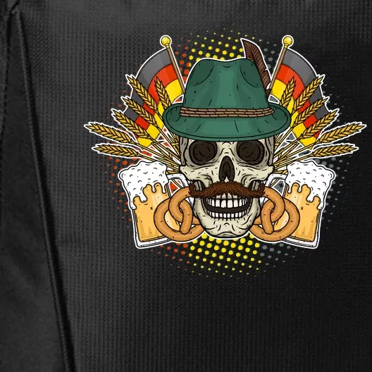 Funny Oktoberfest Halloween Skull City Backpack