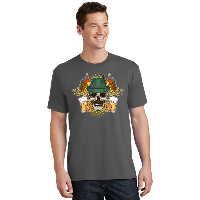 Funny Oktoberfest Halloween Skull T-Shirt