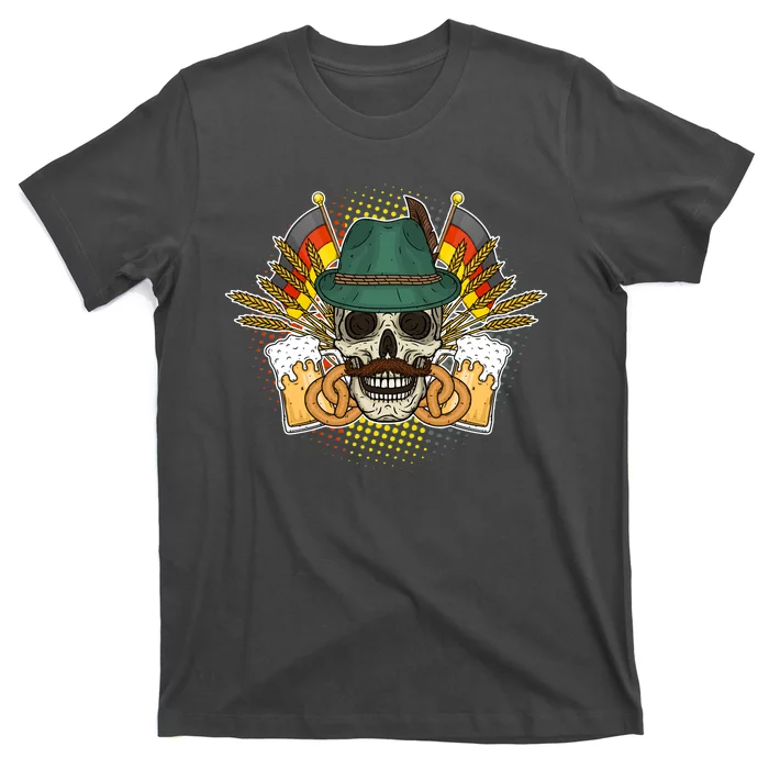 Funny Oktoberfest Halloween Skull T-Shirt