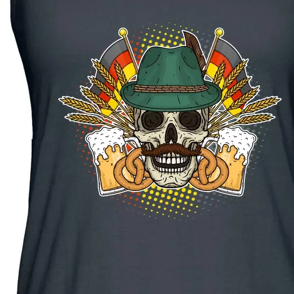 Funny Oktoberfest Halloween Skull Ladies Essential Flowy Tank