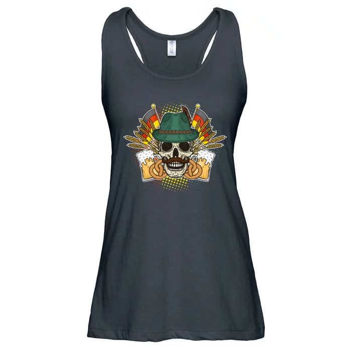 Funny Oktoberfest Halloween Skull Ladies Essential Flowy Tank