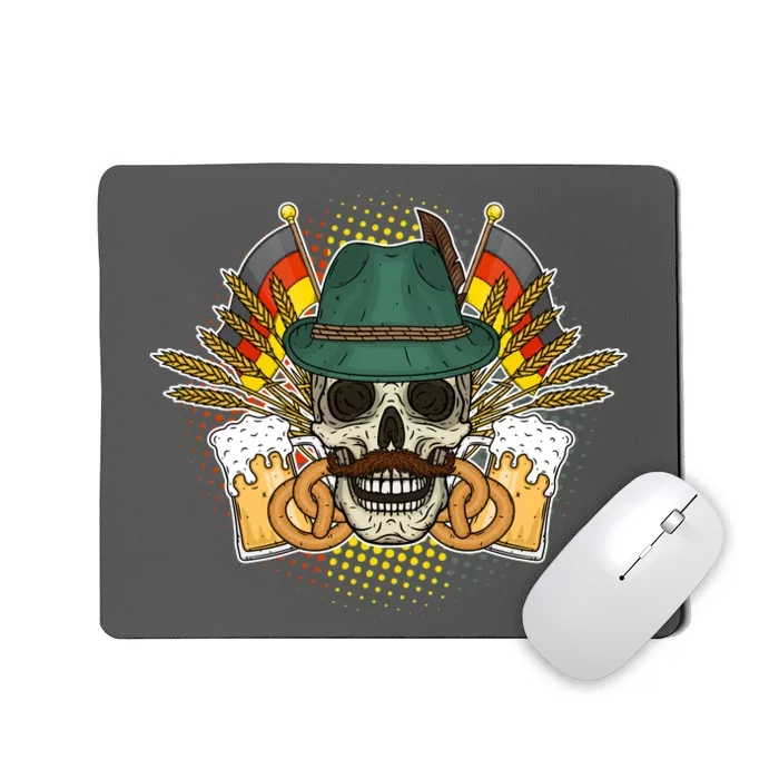 Funny Oktoberfest Halloween Skull Mousepad