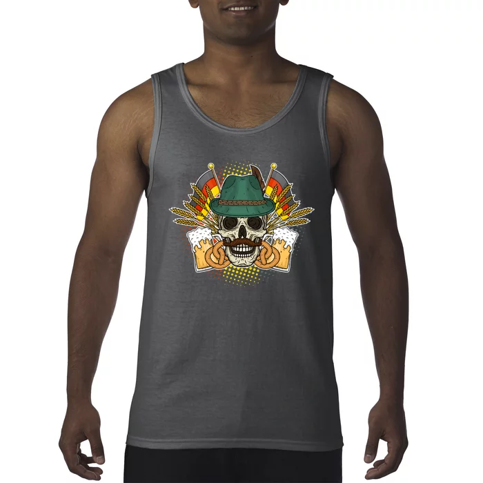 Funny Oktoberfest Halloween Skull Tank Top