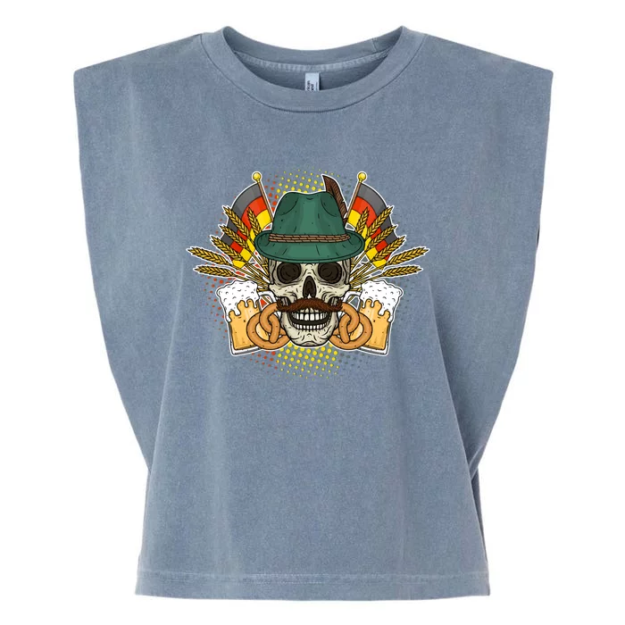 Funny Oktoberfest Halloween Skull Garment-Dyed Women's Muscle Tee